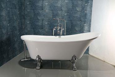 C-3198 -2017 New Charming European Style White Oval Acrylic Free Standing Soaking Hot Tub-4(001)