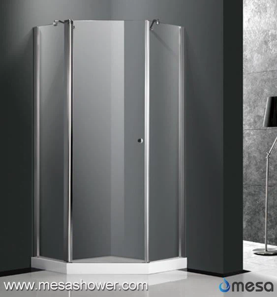 Corner Diamond Frameless Transparent Pivot Swing Salle de bain Douche