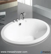 Goutte d'alcôve dans la baignoire en treillis acrylique ovale en surface solide
