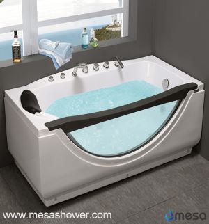Grande baignoire rectangulaire profonde et hydromassage