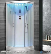 Salle de cabine de douche à bas plateau Simpe avec lumières d'étoiles colorées