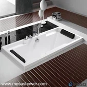 Rectangle acrylique blanc encastrable trempage bain à remous pour bain de deux personnes