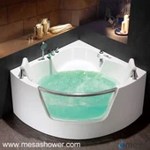Two 2 Person Luxury Corner Verre en fibre de verre acrylique Hot Sale Tub Whirlpool Massage Baignoire salle de bain Jetted avec prix bon marché
