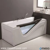 Forme irrégulière Design moderne Corner Rectangulaire ABS Massage de verre Whirlpool Jetted Hot Tub Baignoire de salle de bain pour livraison rapide