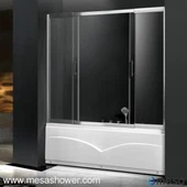 Combinaison de douche et de baignoire avec cadre en aluminium