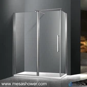 Cabine de douche sans manche moderne sans pivoine avec large ouverture