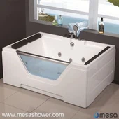 Luxe acrylique 2 Deux personnes Moderne Style de design simple Whirlpool Jetted Massage Hot Tub Salle de bain Baignoire