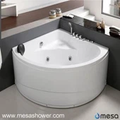 2017 White ABS Corner Round Elegant Jetted Whirlpool Baignoire de salle de bains à prix avantageux