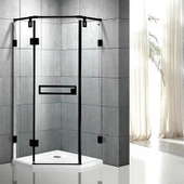 Cabine de douche d'angle articulée en forme de diamant