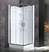 Baignoire de douche à coin carré avec porte coulissante