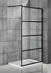 Porte de douche avec cadre noir