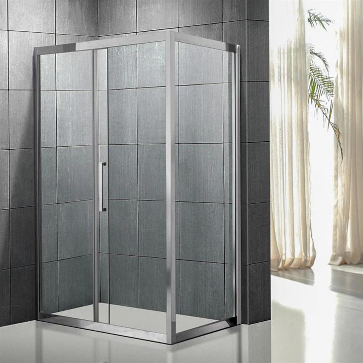 Paroi de douche en acier inoxydable avec porte coulissante